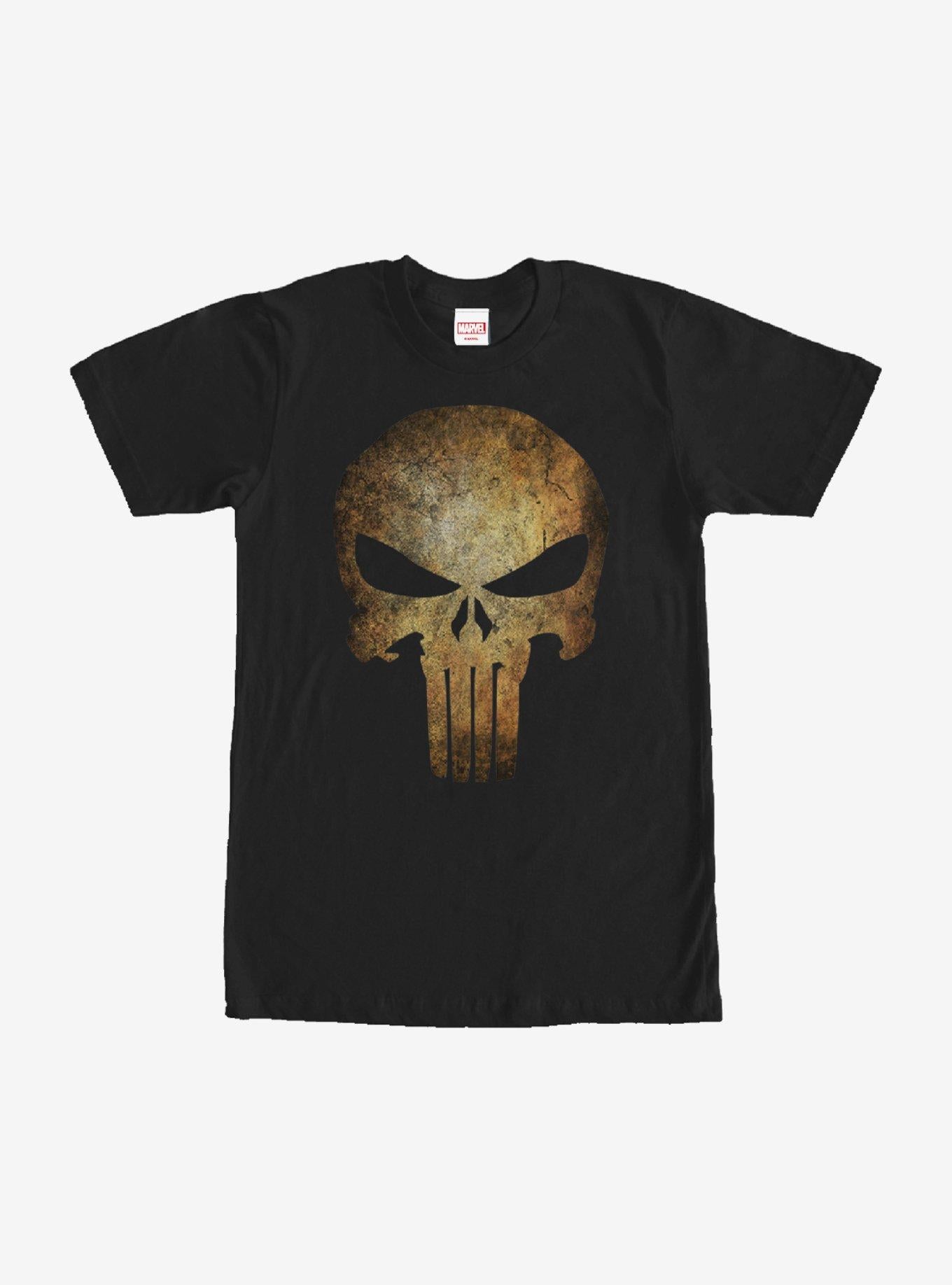 Marvel Punisher Aged Skull Symbol T-Shirt T-Shirt | Aesthetic Graphic | Trending Now