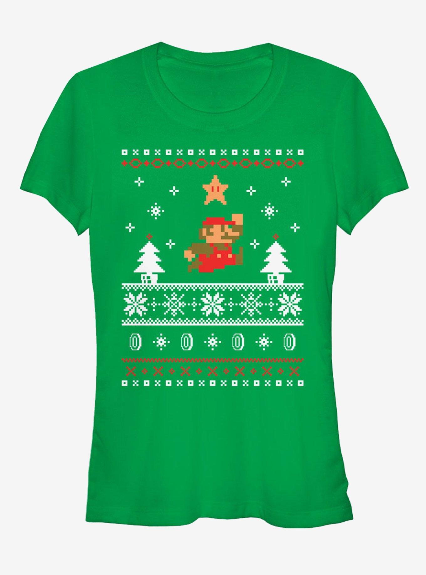 Nintendo Mario Ugly Christmas Sweater Girls T-Shirt T-Shirt | High-Quality Print | Must-Have Style