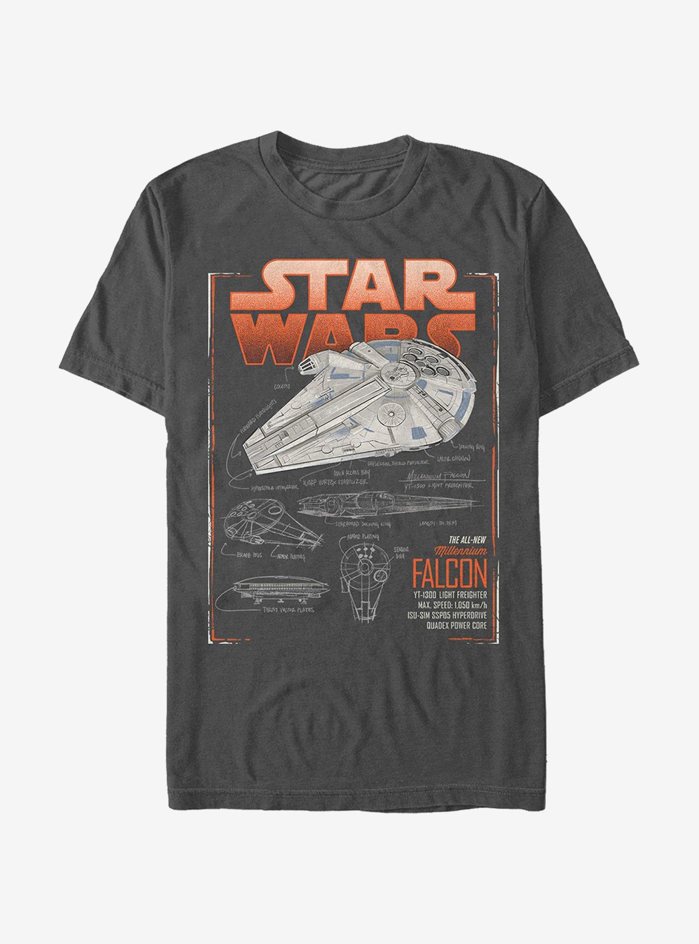 Star Wars Millennium Falcon Schematics T-Shirt | Premium Unisex T-Shirt, Trending Graphic Tee