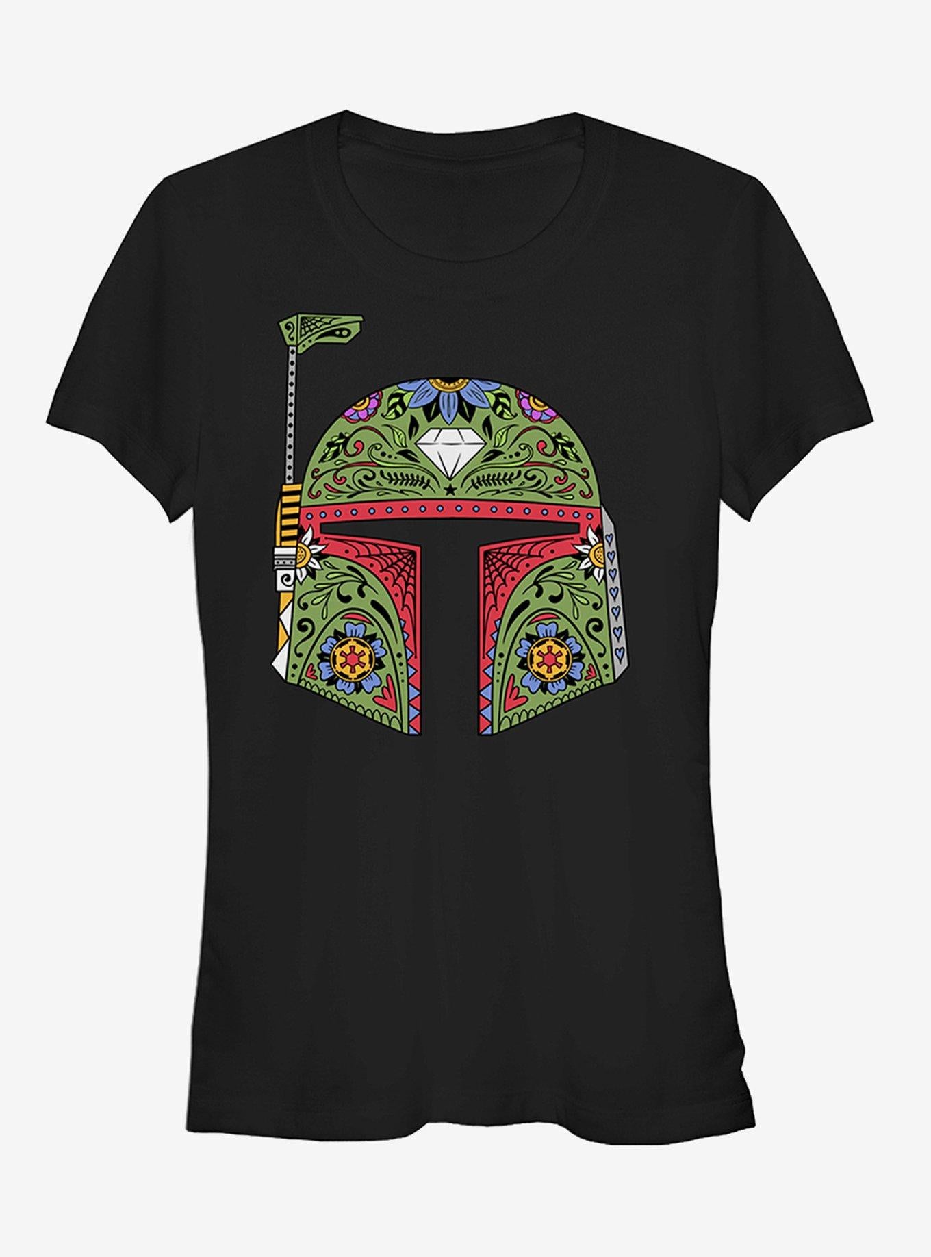 Star Wars Boba Fett Sugar Skull Girls T-Shirt | Premium Unisex T-Shirt, Trending Graphic Tee