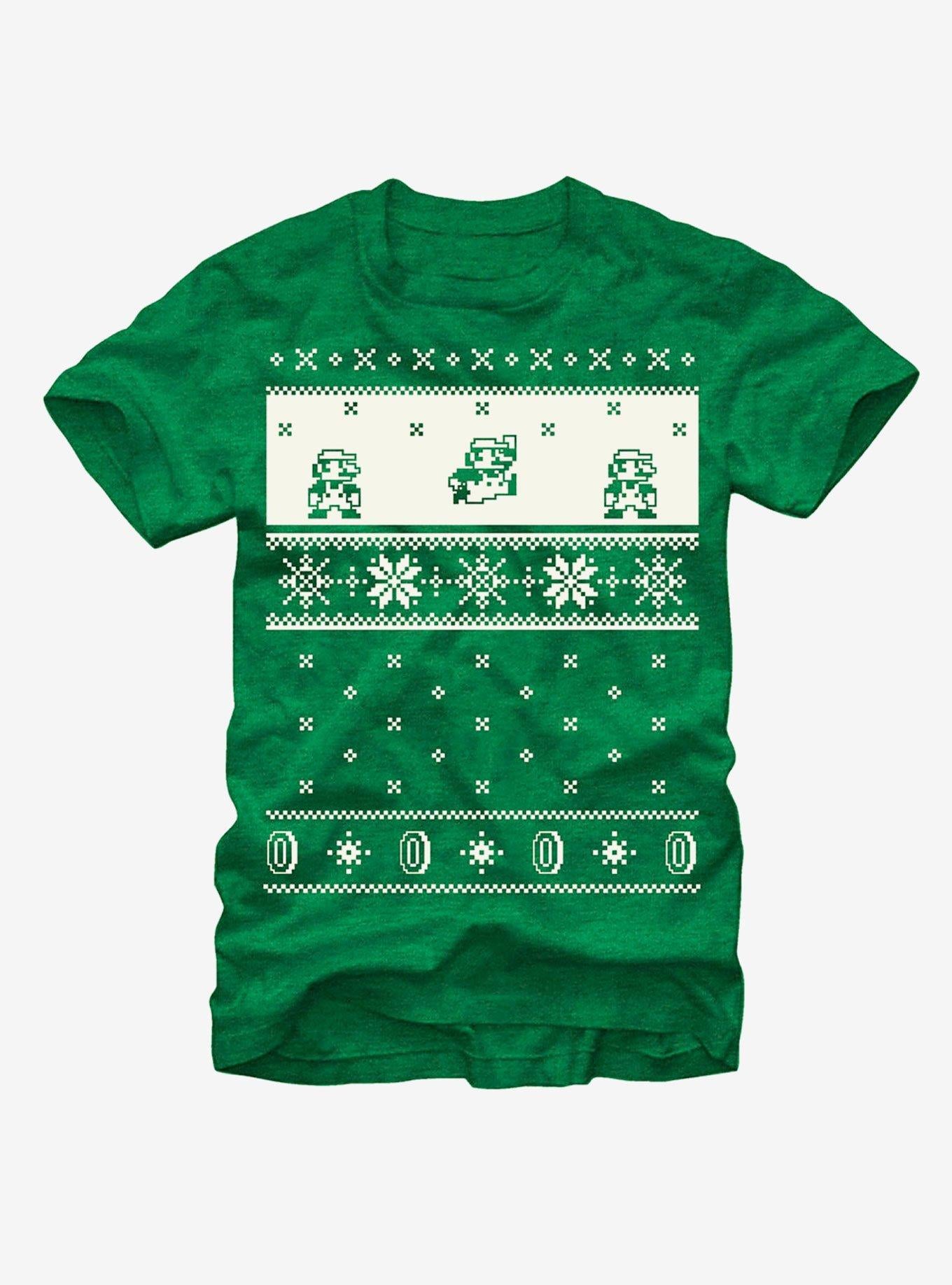 Nintendo Christmas Sweater Mario T-Shirt T-Shirt | Viral Style | Must-Have Style