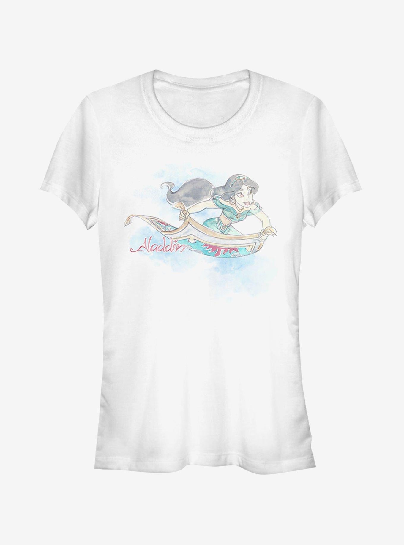 Disney Aladdin Jasmine Watercolor Carpet Ride Girls T-Shirt | Premium Unisex T-Shirt, Trending Graphic Tee