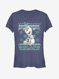 Disney Ugly Christmas Sweater Olaf Girls T-shirt | Trendy Graphic Tee | Casual Unisex T-shirt