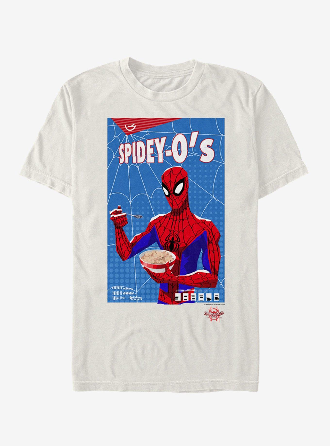 Marvel Spider-Man Into The Spider-Verse Spidey Cereal T-Shirt | Premium Unisex T-Shirt, Trending Graphic Tee