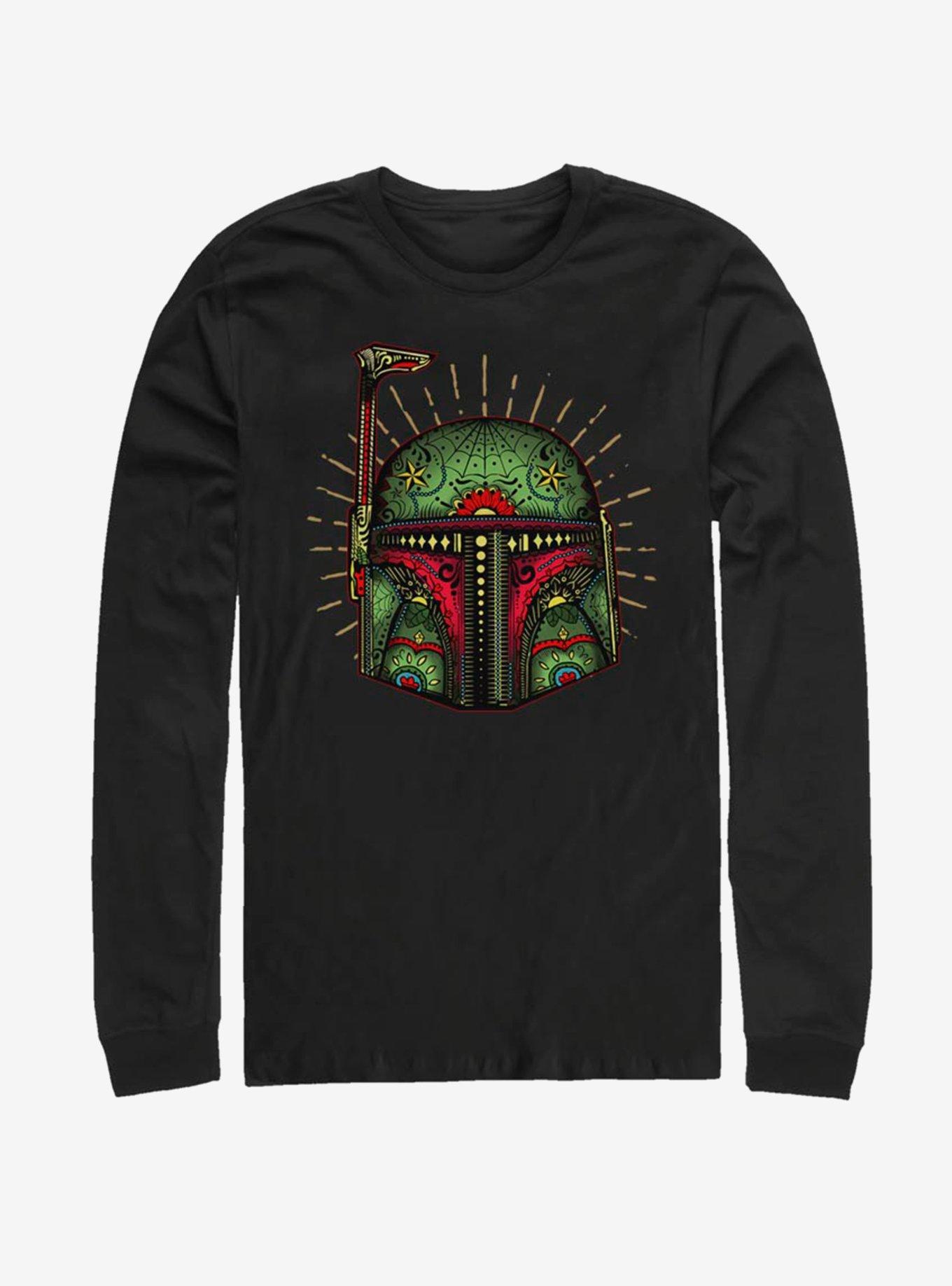 Star Wars Boba Sugar Skull Long-Sleeve T-Shirt | Premium Unisex T-Shirt, Trending Graphic Tee