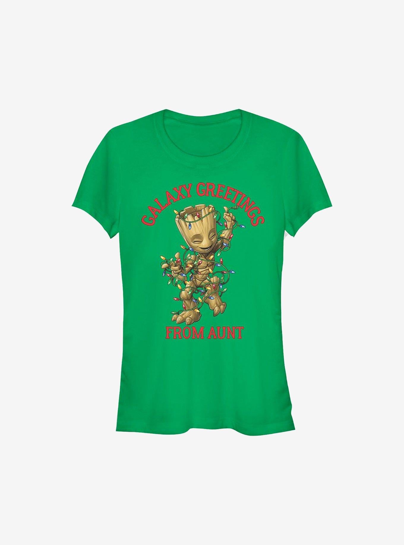 Marvel Guardians Of The Galaxy Christmas Groot Greetings From Aunt Girls T-Shirt T-Shirt | Premium Graphic | Top Pick For Fans
