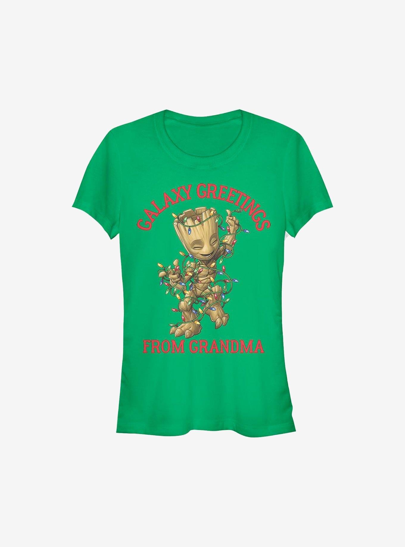 Marvel Guardians Of The Galaxy Christmas Groot Greetings From Grandma Girls T-Shirt T-Shirt | Viral Style | Must-Have Style
