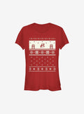 Super Mario Cream Christmas Pattern Girls T-Shirt