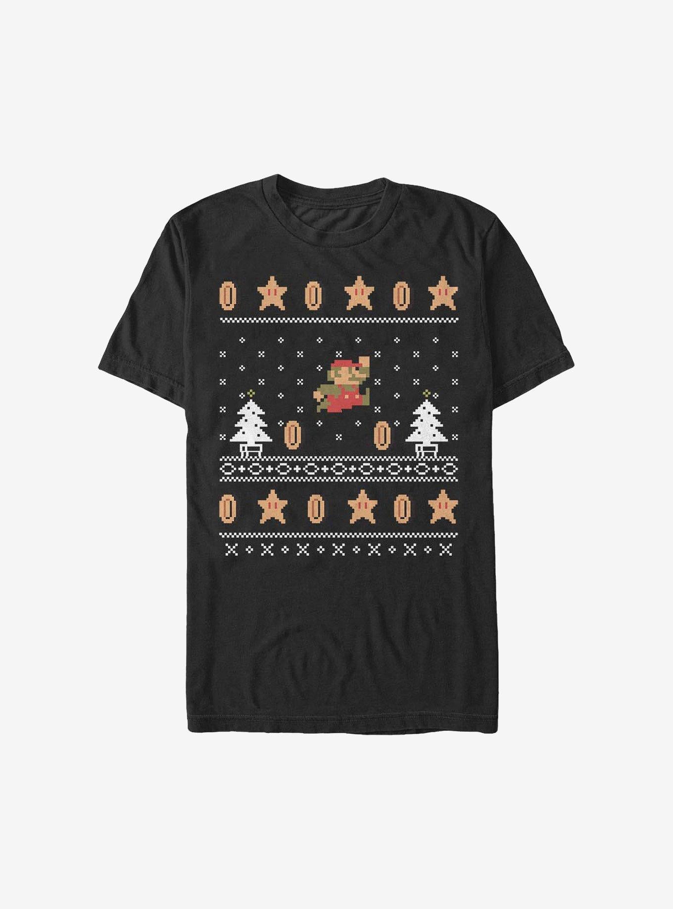Super Mario Christmas Pattern Sweater T-Shirt T-Shirt | Viral Style | Must-Have Style