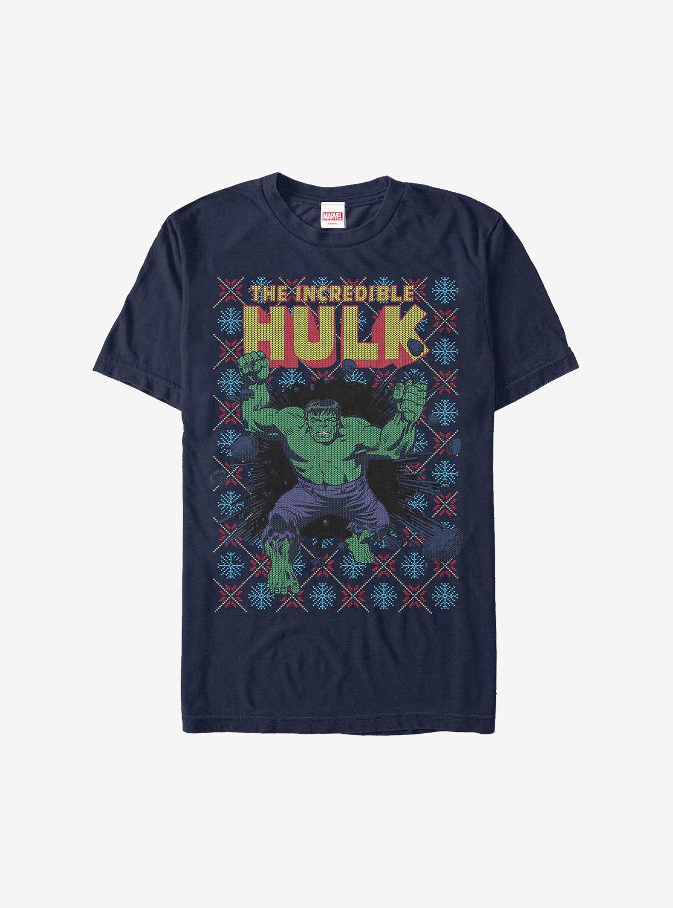 Marvel Hulk Smash Christmas Pattern Sweater T-Shirt T-Shirt | Aesthetic Graphic | Great Gift Idea
