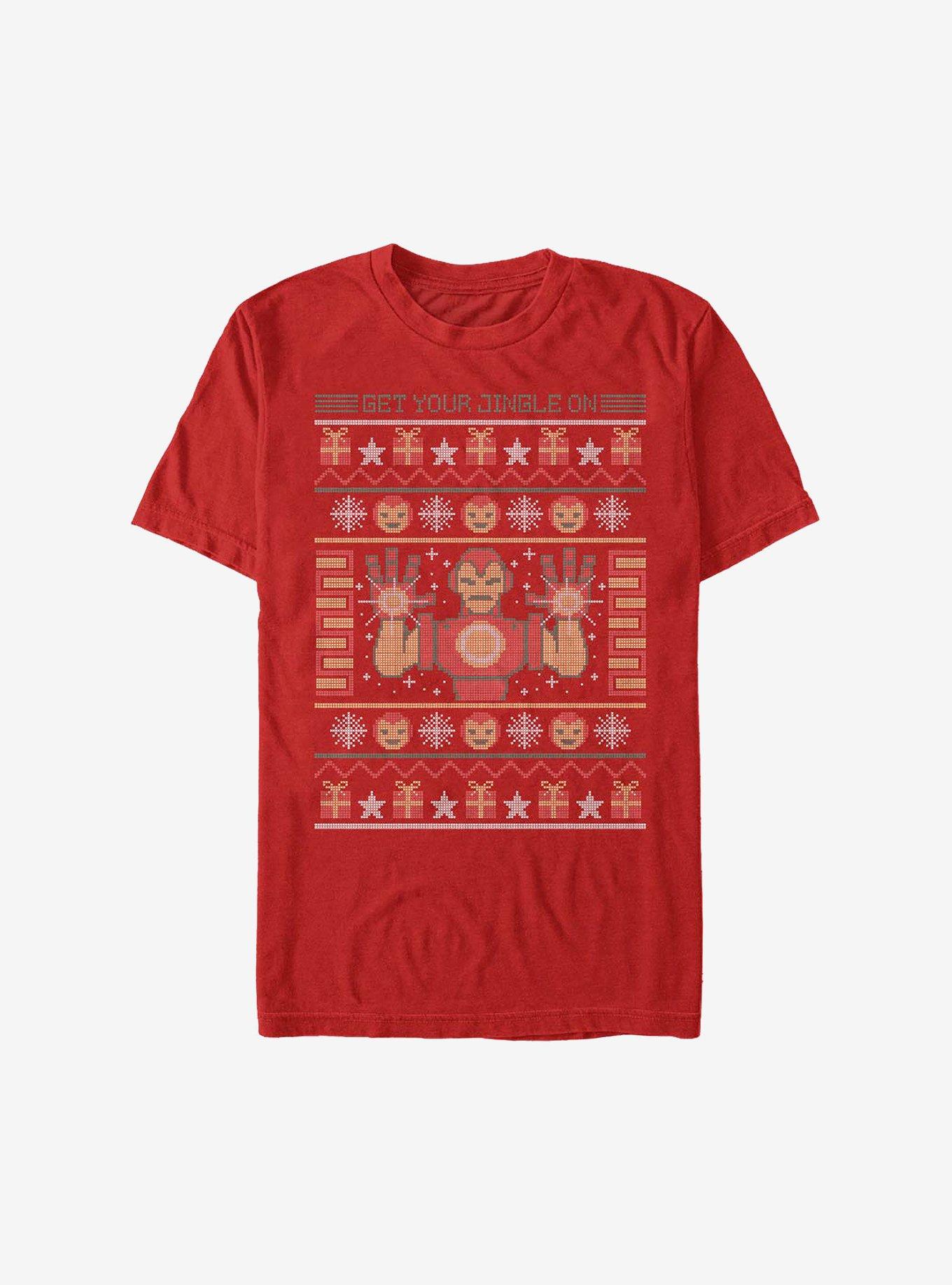 Marvel Iron Man Christmas Pattern T-Shirt T-Shirt | Exclusive Edition | Must-Have Style
