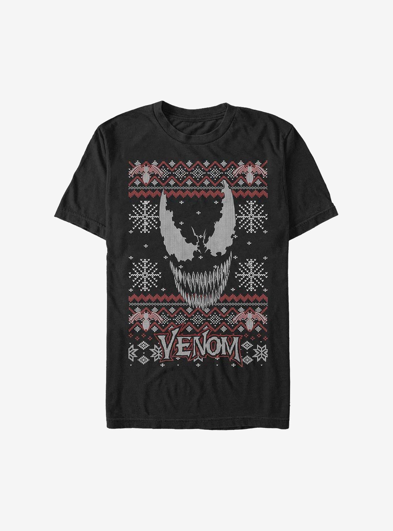 Marvel Venom Face Christmas Pattern Sweater T-Shirt T-Shirt | Streetwear Vibe | Perfect For Daily Wear