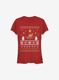 Super Mario Nordic Mario Christmas Pattern Girls T-Shirt
