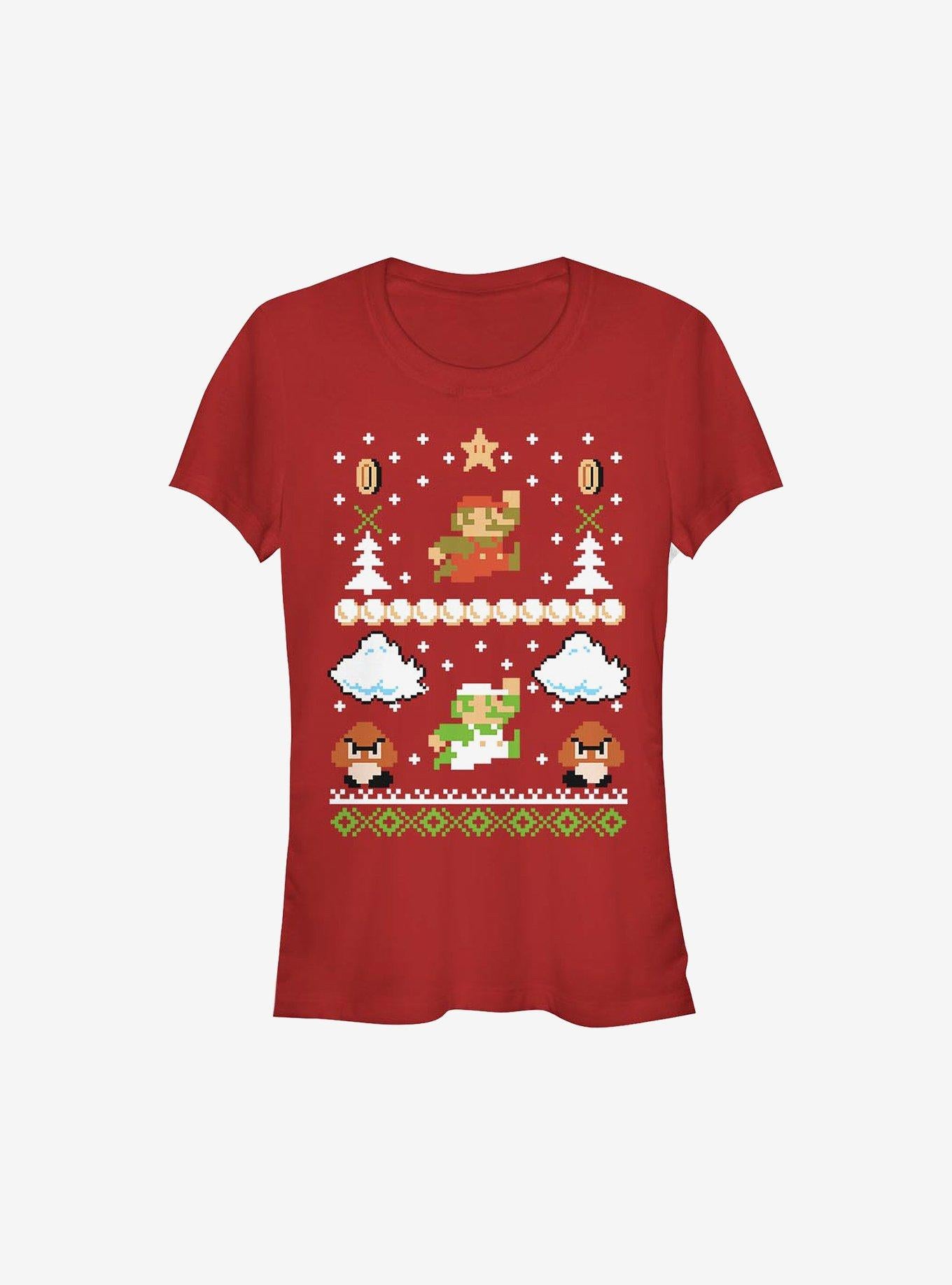 Super Mario Christmas Game Girls T-Shirt T-Shirt | Streetwear Vibe | Must-Have Style