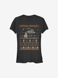 Star Wars BB-8 Resistance Ugly Christmas Pattern Sweater Girls T-Shirt T-Shirt | Viral Style | Top Pick For Fans