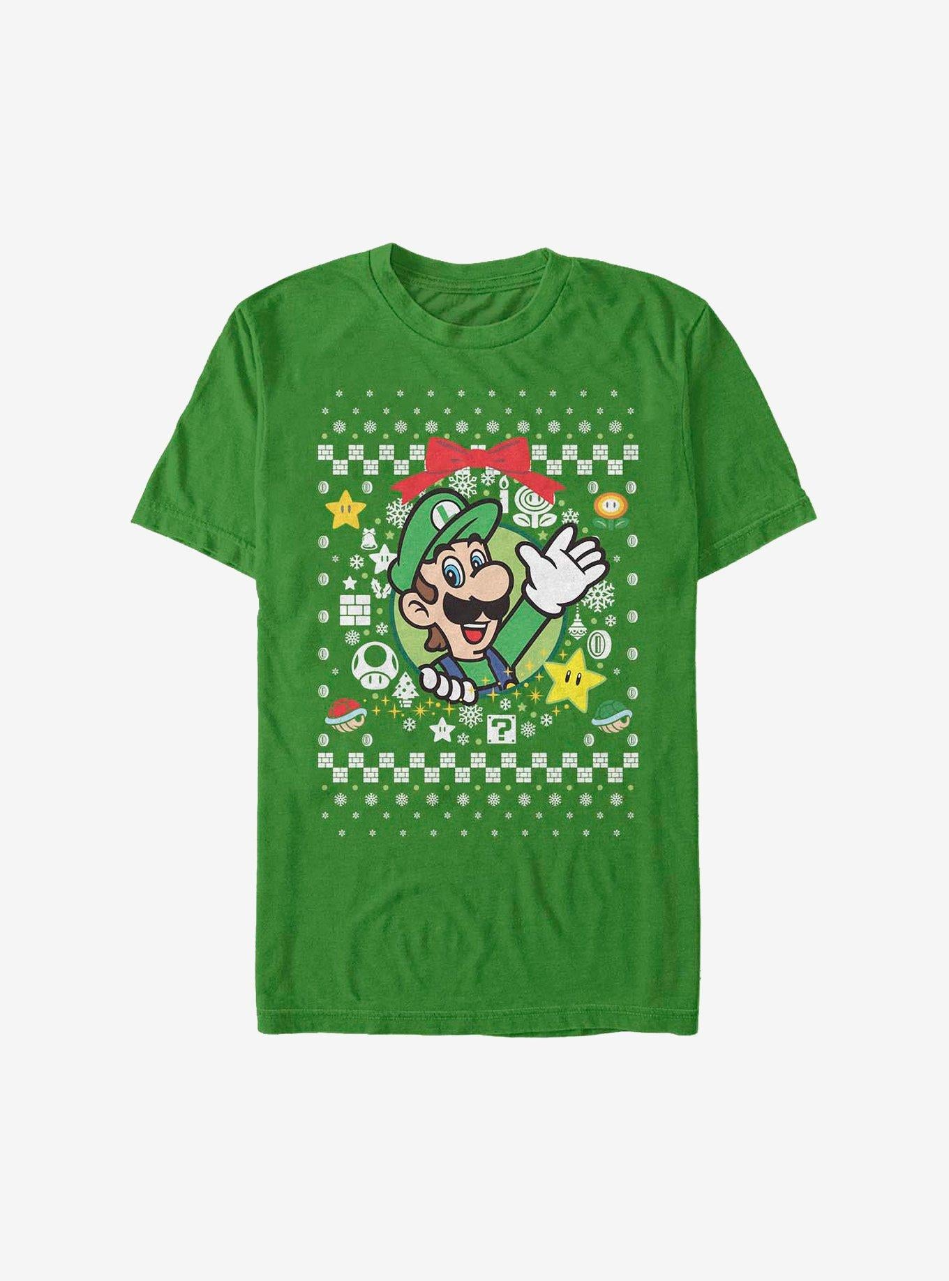 Super Mario Luigi Wreath Christmas Sweater T-Shirt T-Shirt | Best-Selling Artwork | Must-Have Style