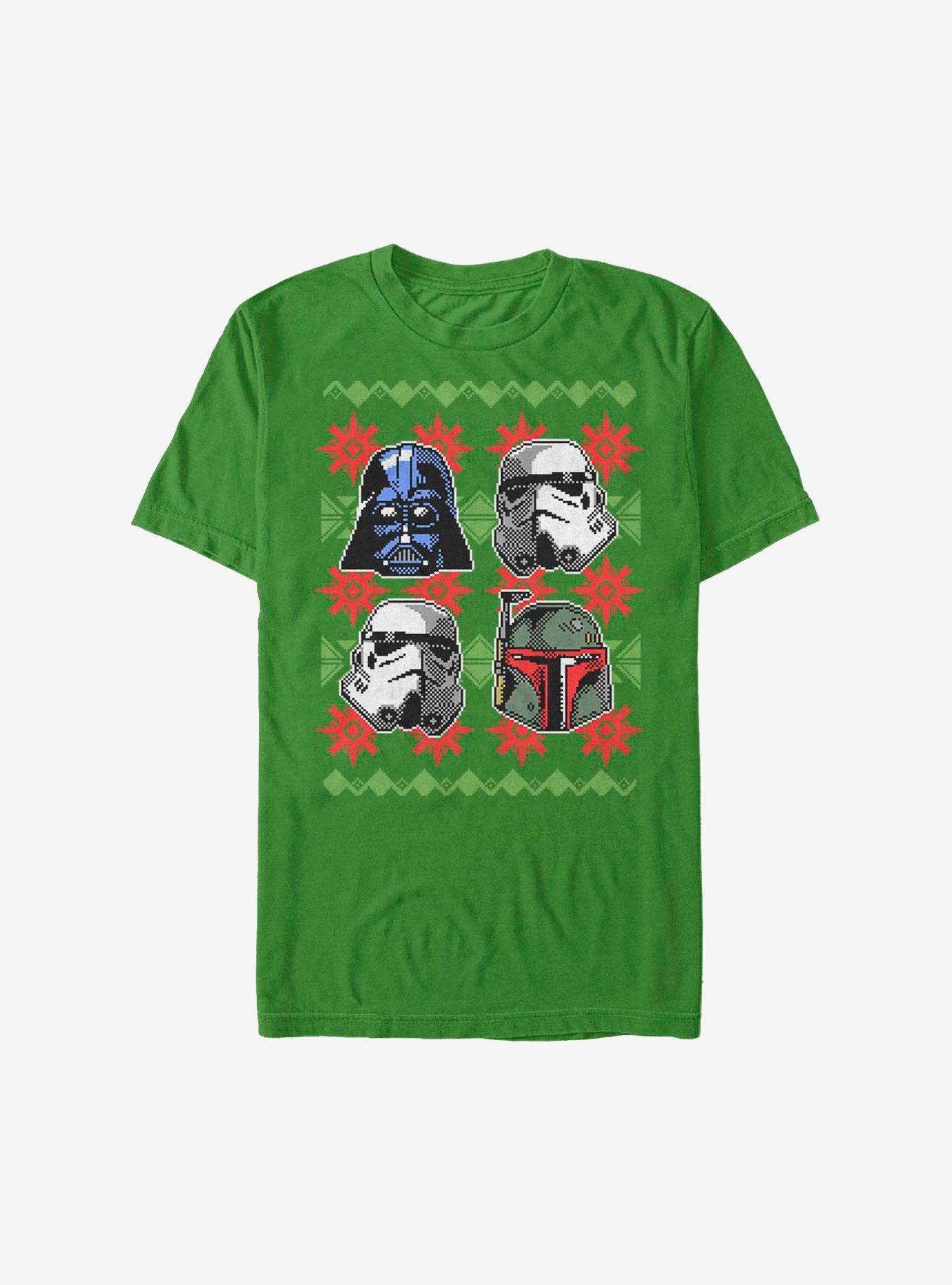 Star Wars Holiday Faces Christmas Pattern T-Shirt T-Shirt | Viral Style | Top Pick For Fans