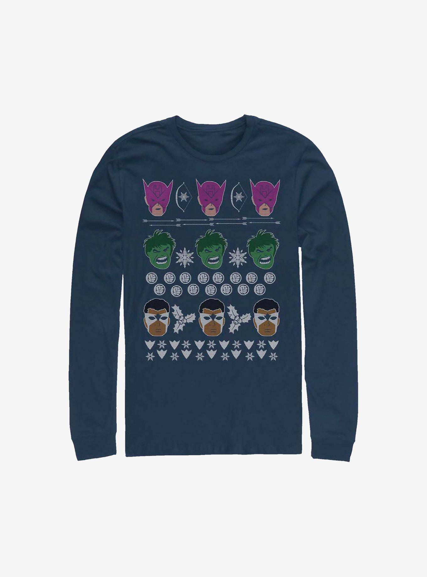 Marvel Avengers Christmas Sweater Long-Sleeve T-Shirt T-Shirt | High-Quality Print | Perfect For Daily Wear