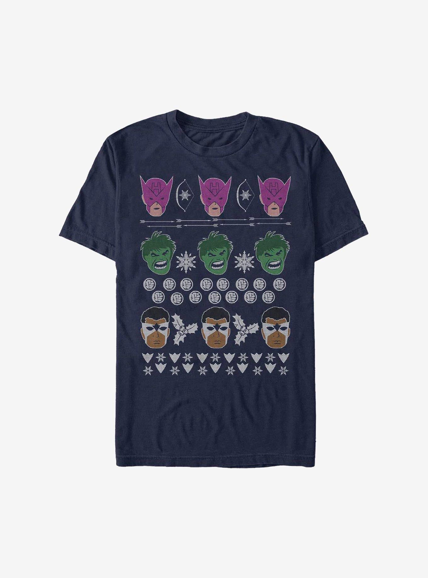 Marvel Avengers Christmas Pattern T-Shirt T-Shirt | Exclusive Edition | Trending Now