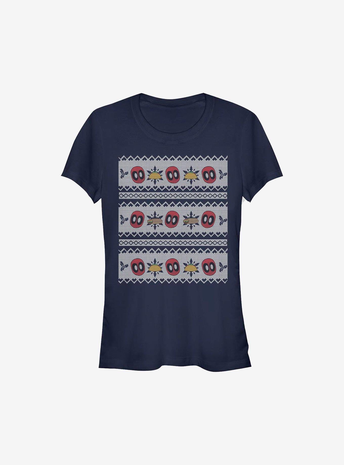Marvel Deadpool Christmas Pattern Sweater Girls T-Shirt T-Shirt | Trending Design | Perfect For Daily Wear