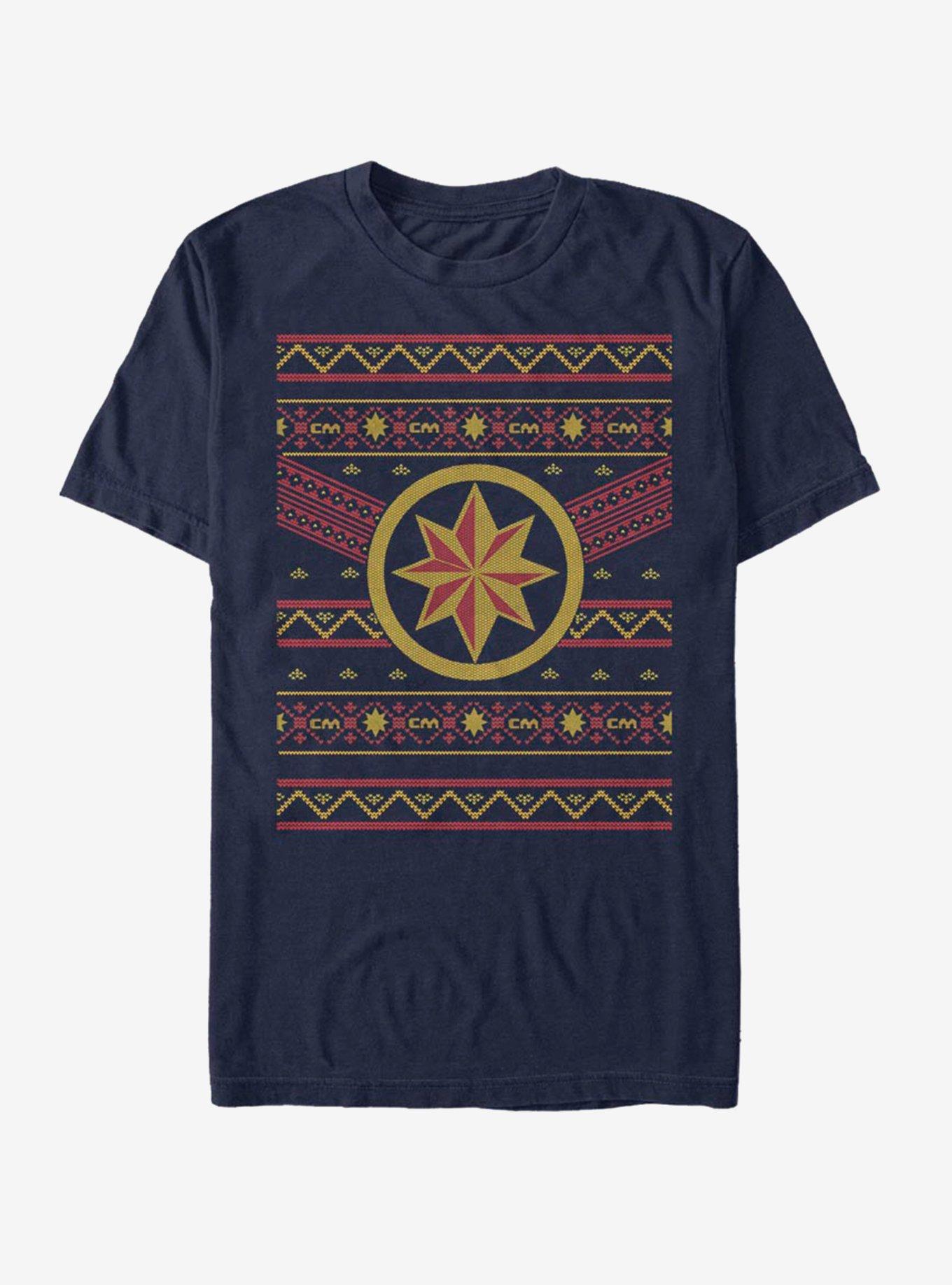 Captain Marvel Logo Ugly Christmas T-Shirt T-Shirt | Viral Style | Top Pick For Fans