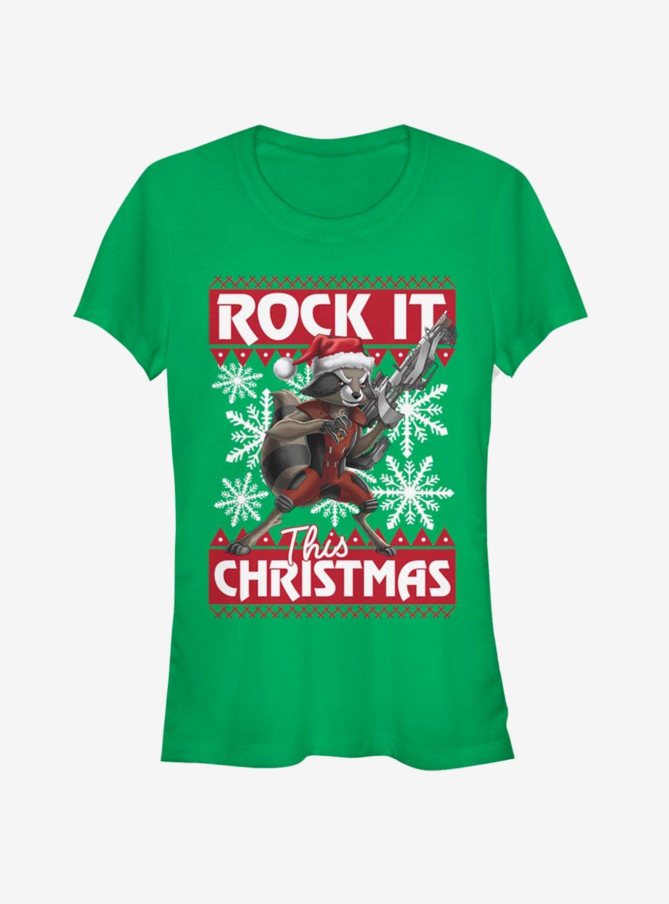 Marvel Guardians Of The Galaxy Rocket Christmas Girls T-Shirt T-Shirt | Streetwear Vibe | Perfect For Daily Wear