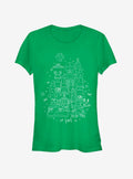 Star Wars Dark Side Line Art Christmas Girls T-Shirt