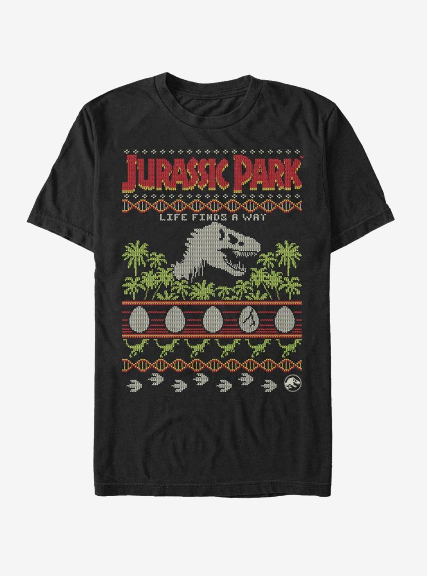 Jurassic Park Ugly Christmas Life Finds a Way T-Shirt T-Shirt | Streetwear Vibe | High Demand Item