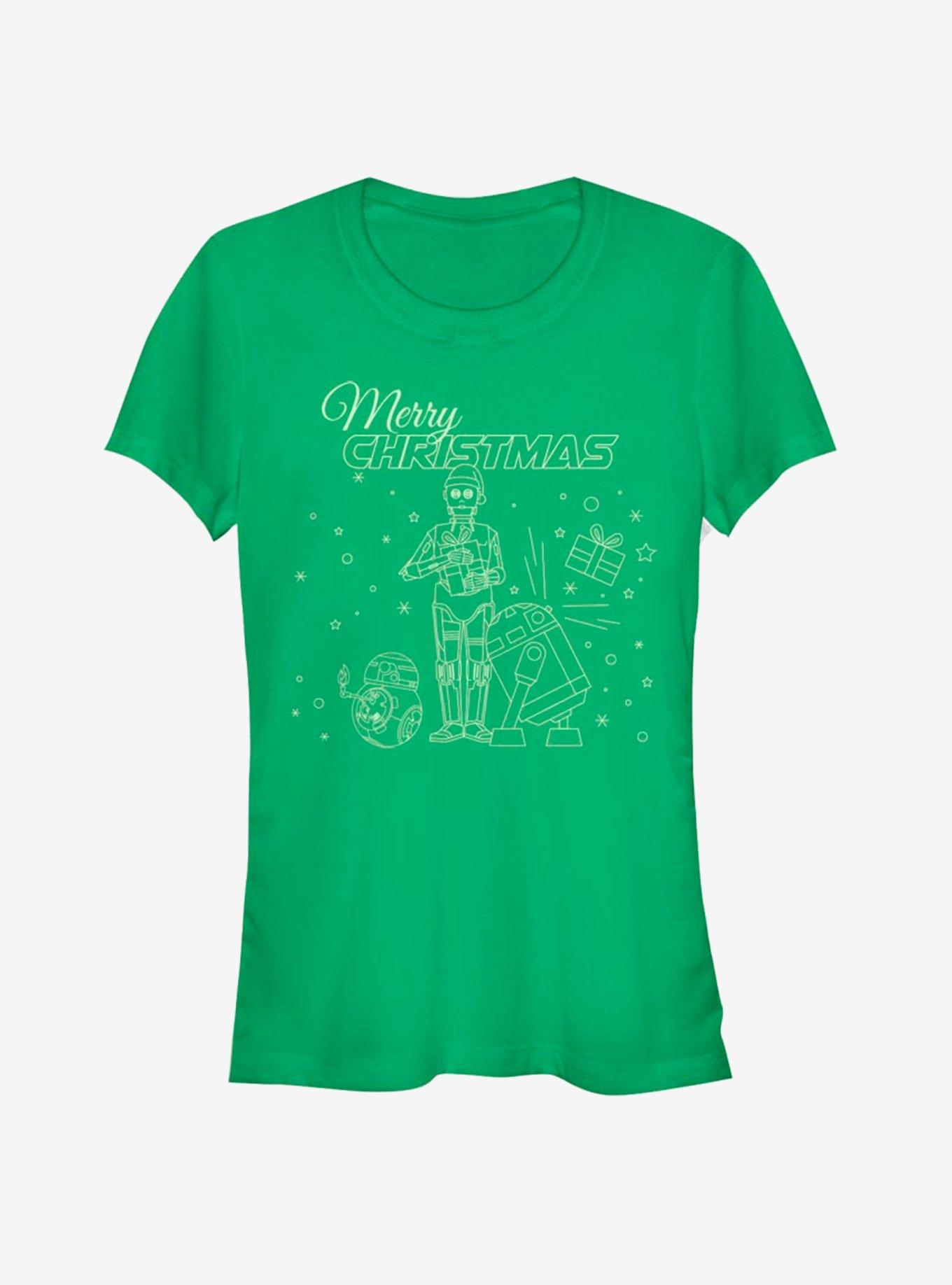 Star Wars R2-D2 C-3PO BB-8 Merry Christmas T-Shirt T-Shirt | Streetwear Vibe | High Demand Item