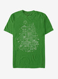 Star Wars Dark Side Line Art Christmas T-Shirt
