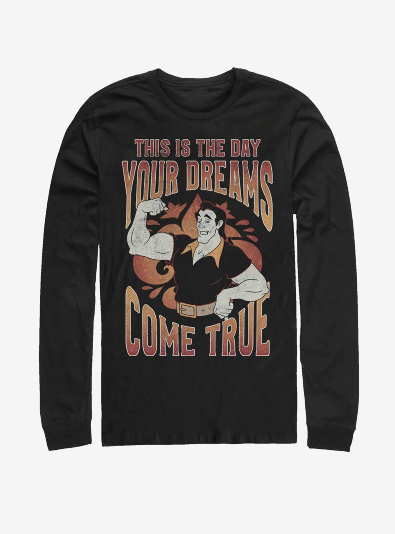 Disney Beauty And The Beast Gaston Dreams Long-Sleeve T-Shirt | Premium Unisex T-Shirt, Trending Graphic Tee
