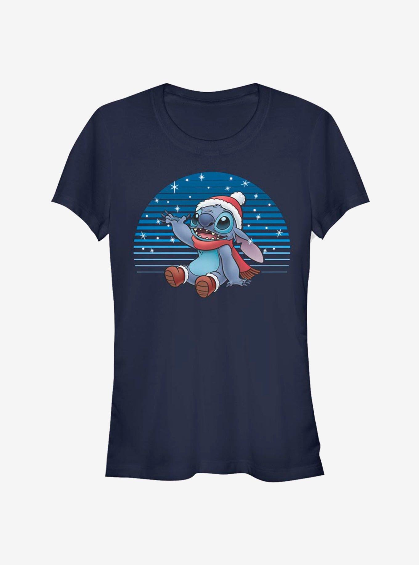 Disney Lilo Stitch Christmas Snowing Stitch Girls T-Shirt T-Shirt | Aesthetic Graphic | Perfect For Daily Wear