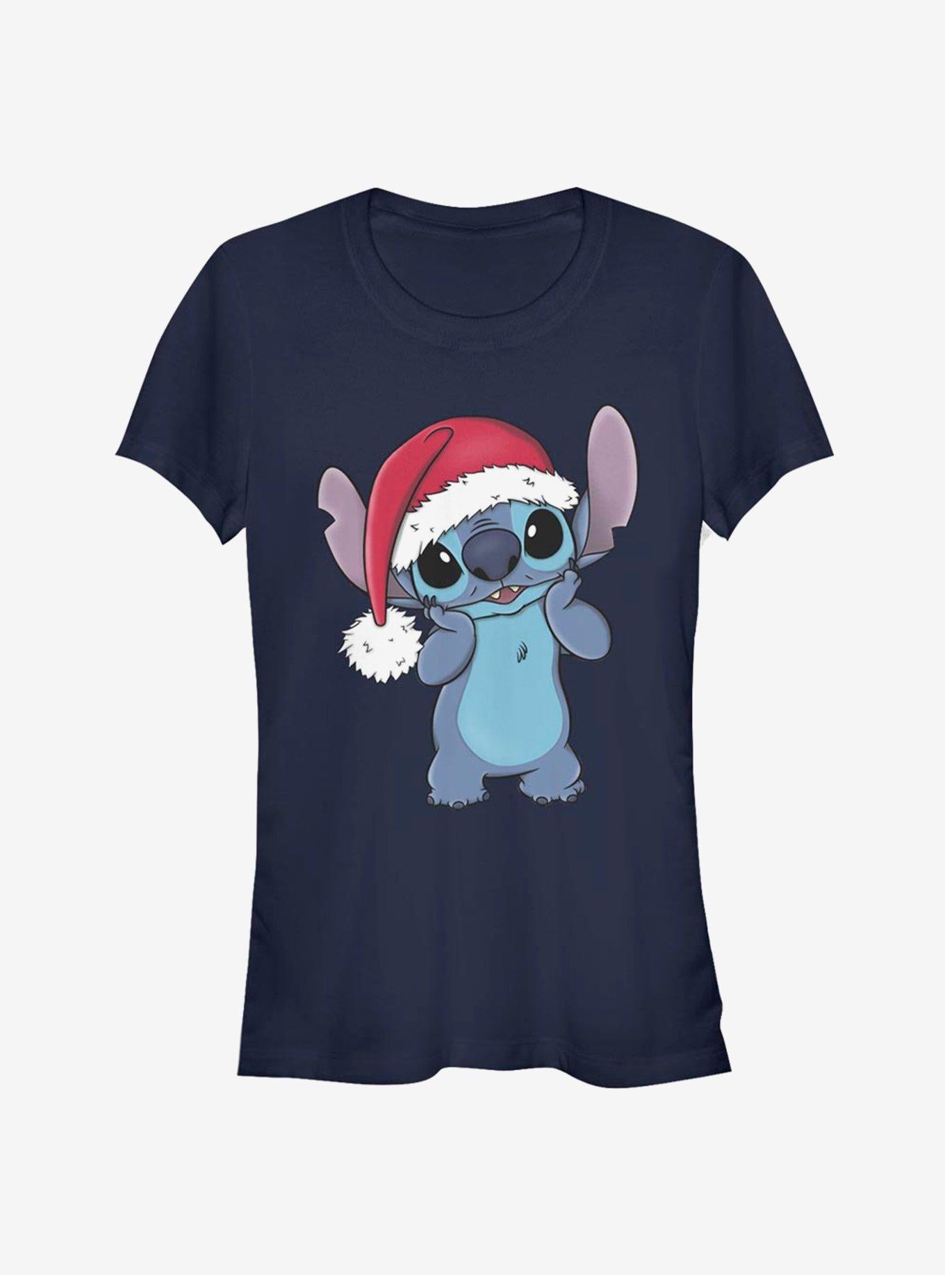 Disney Lilo Stitch Christmas Cute Santa Stitch Girls T-Shirt T-Shirt | Exclusive Art Design | High Demand Item