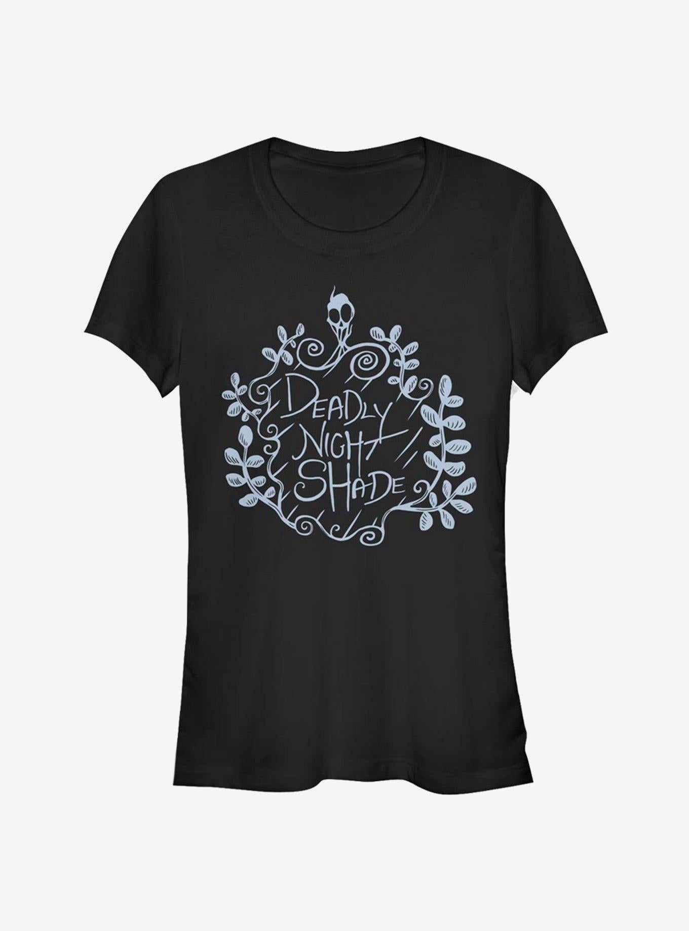 Disney The Nightmare Before Christmas Deadly Night Shade Classic Girls T-shirt | Trendy Graphic Tee | Casual Unisex T-shirt