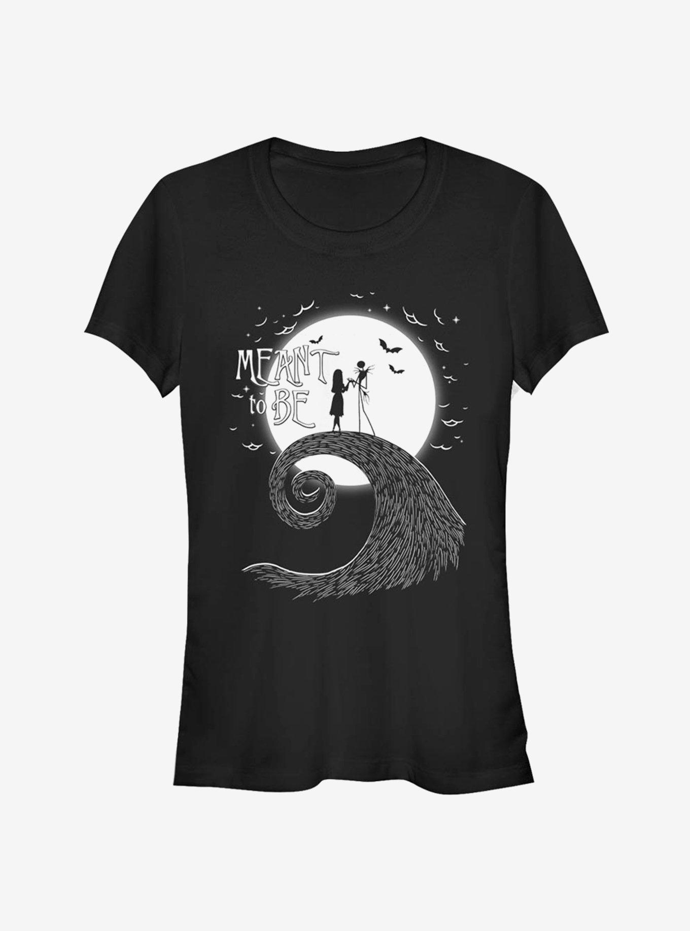 The Nightmare Before Christmas Jack & Sally Meant To Be Girls T-shirt | Trendy Graphic Tee | Casual Unisex T-shirt