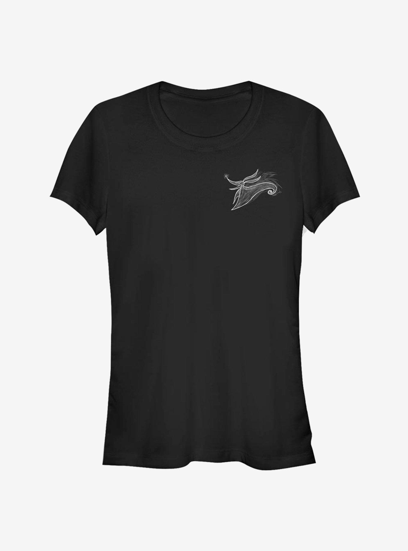 Disney The Nightmare Before Christmas Zero Pocket Scribble Classic Girls T-shirt | Trendy Graphic Tee | Casual Unisex T-shirt