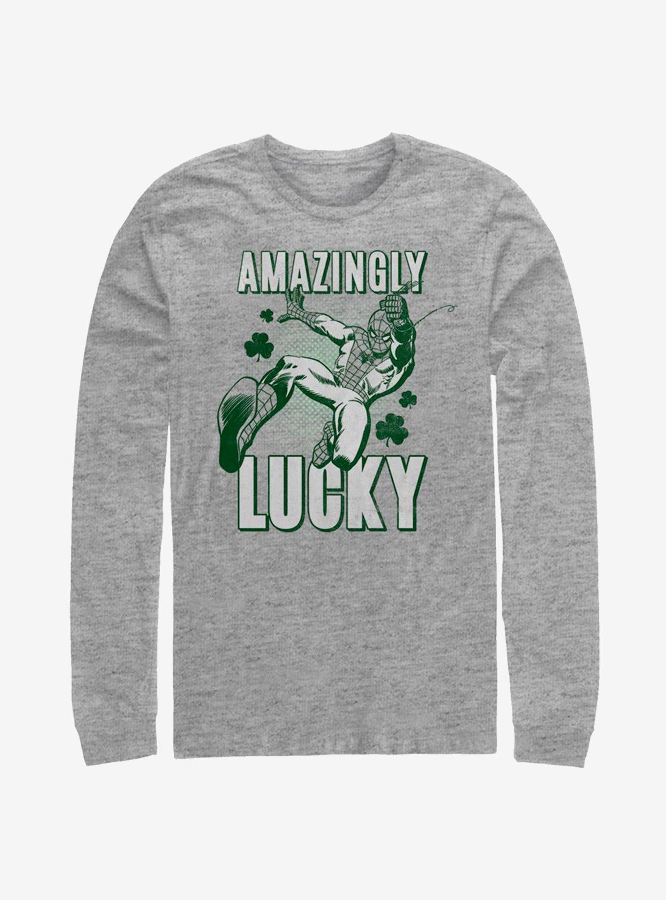 Marvel Spider-Man Amazingly Lucky Long-Sleeve T-Shirt | Premium Unisex T-Shirt, Trending Graphic Tee