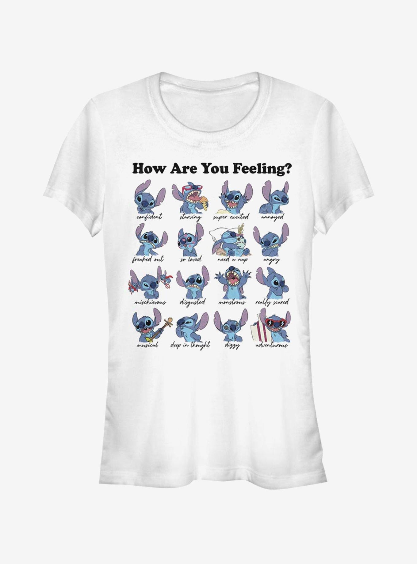 Disney Lilo Stitch Stitch Moods Girls T-Shirt T-Shirt | Trending Streetwear Style | High Demand Item