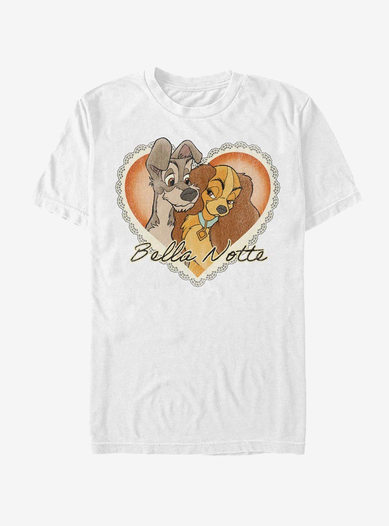 Disney Lady And The Tramp Vintage Bella Notte T-Shirt | Premium Unisex T-Shirt, Trending Graphic Tee