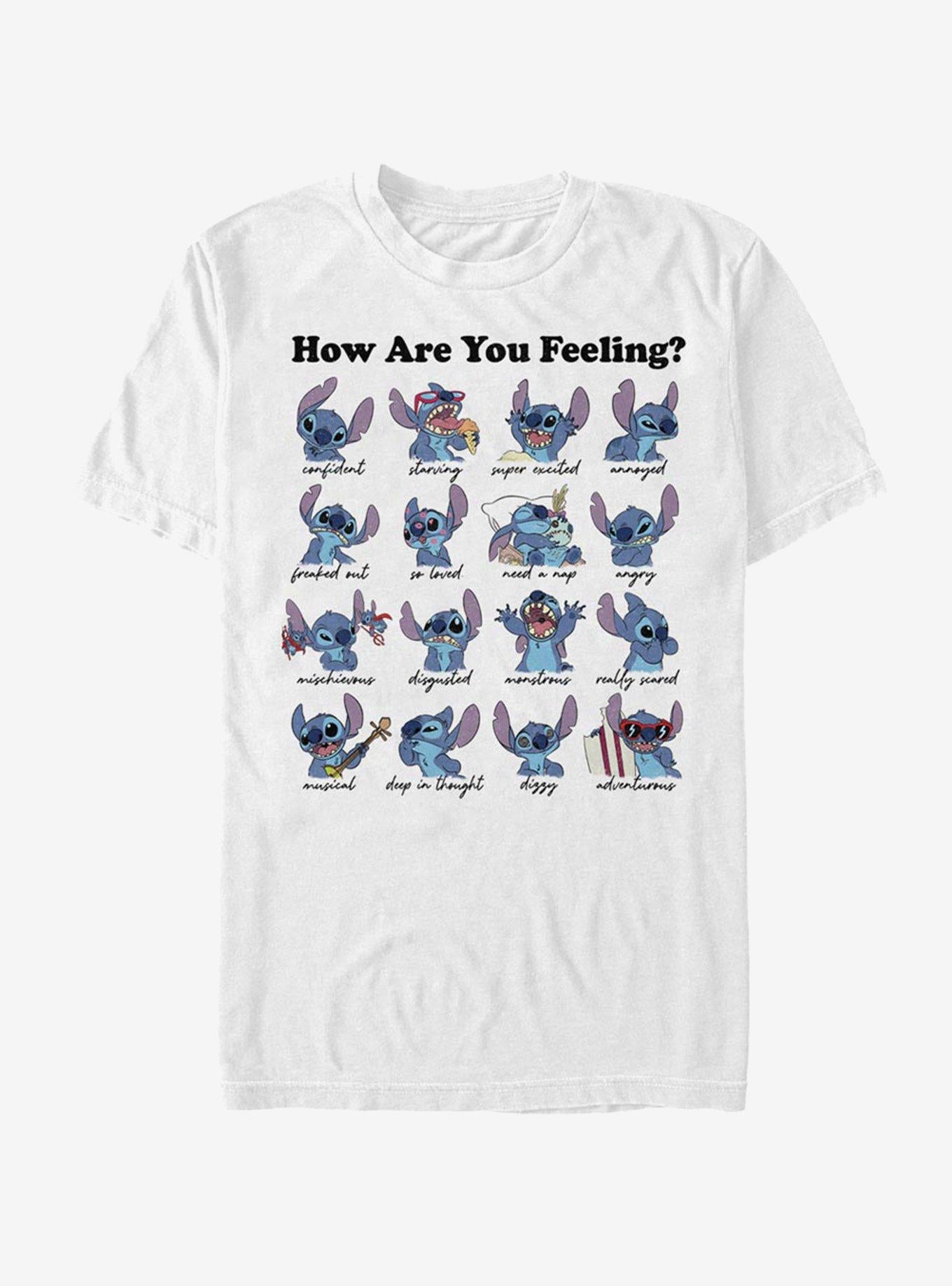 Disney Lilo Stitch Stitch Moods T-Shirt T-Shirt | Bold Graphic Edition | Top Pick For Fans