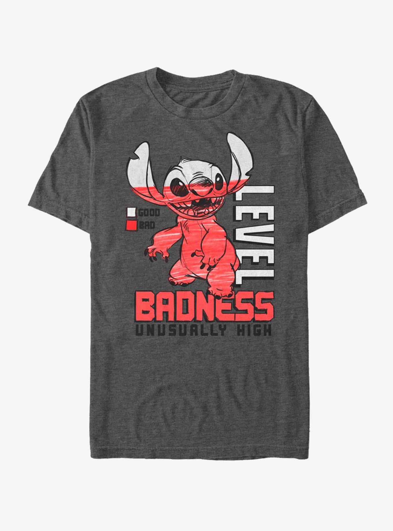 Disney Lilo Stitch Badness Level T-Shirt T-Shirt | Fan Favorite Style | Must-Have Style