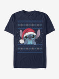 Disney Lilo Stitch Holiday Stitch Wearing Santa Hat T-Shirt T-Shirt | Premium Graphic | Perfect For Daily Wear