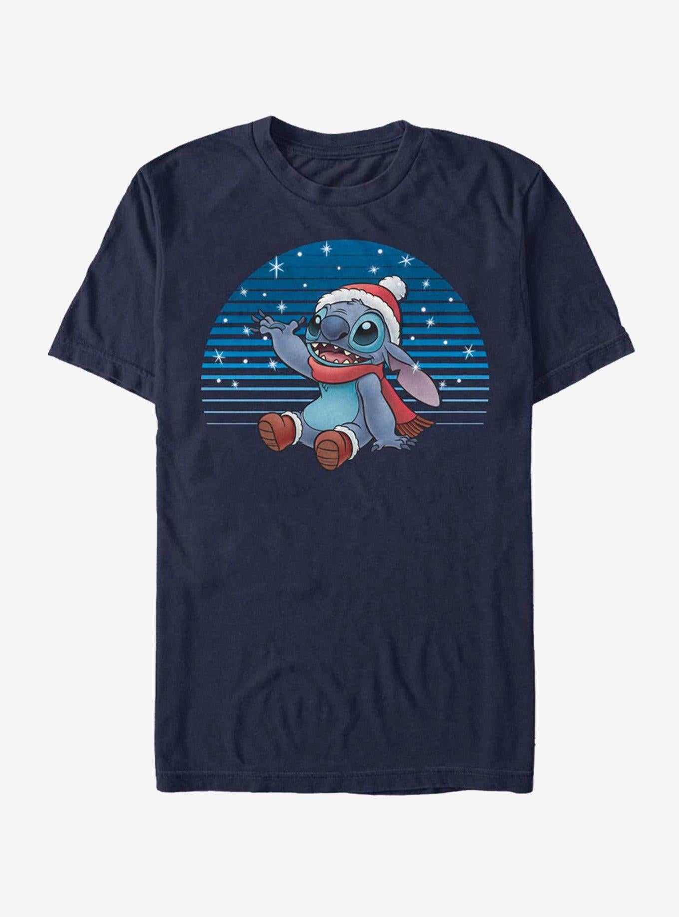 Disney Lilo Stitch Holiday Snowing Stitch T-Shirt T-Shirt | Vintage Graphic Vibe | Perfect For Daily Wear
