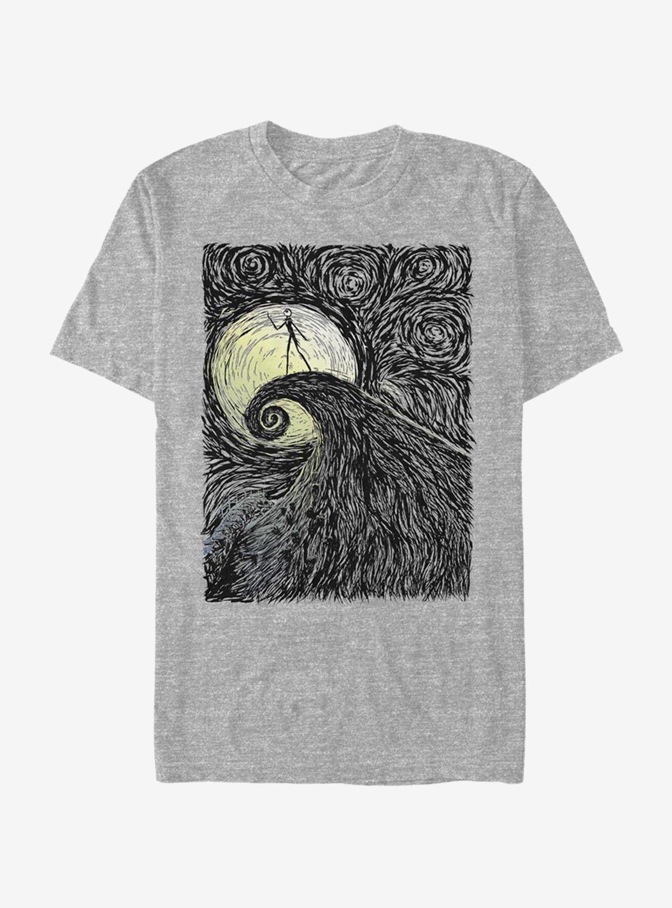 The Nightmare Before Christmas Spiral Hill T-shirt | Trendy Graphic Tee | Casual Unisex T-shirt