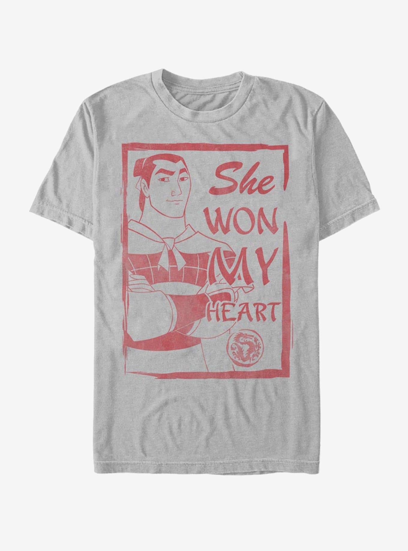 Disney Mulan Li Shang She Won My Heart T-Shirt | Premium Unisex T-Shirt, Trending Graphic Tee
