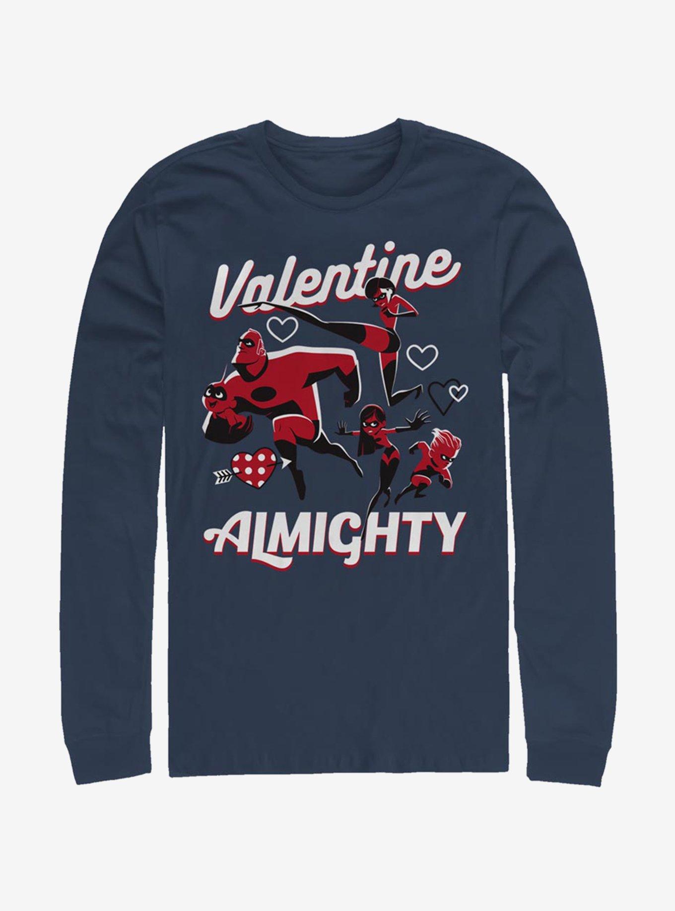 Disney Pixar The Incredibles Valentine Almighty Long-Sleeve T-Shirt | Premium Unisex T-Shirt, Trending Graphic Tee