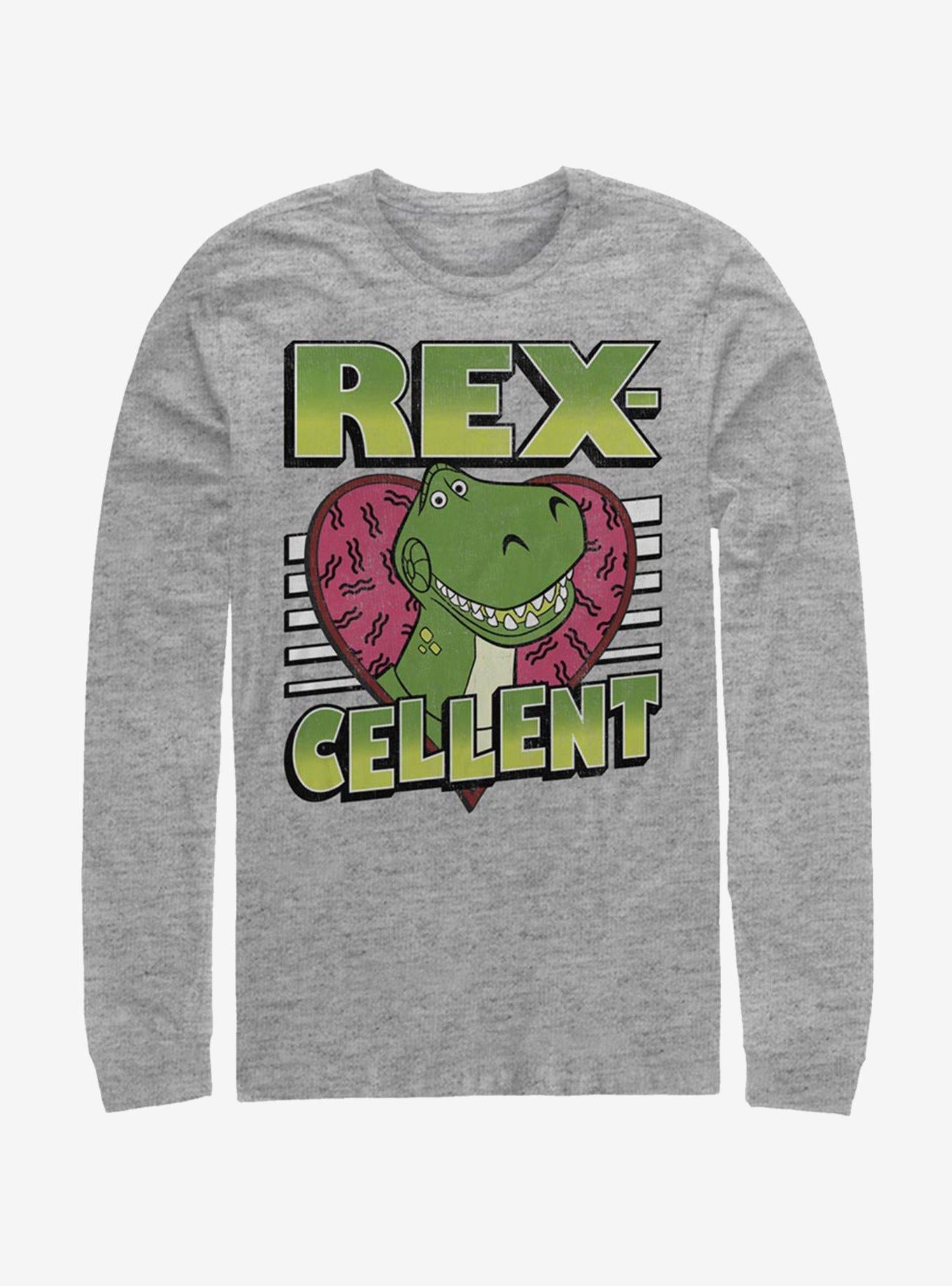 Disney Pixar Toy Story Rexcellent Heart Long-Sleeve T-Shirt | Premium Unisex T-Shirt, Trending Graphic Tee