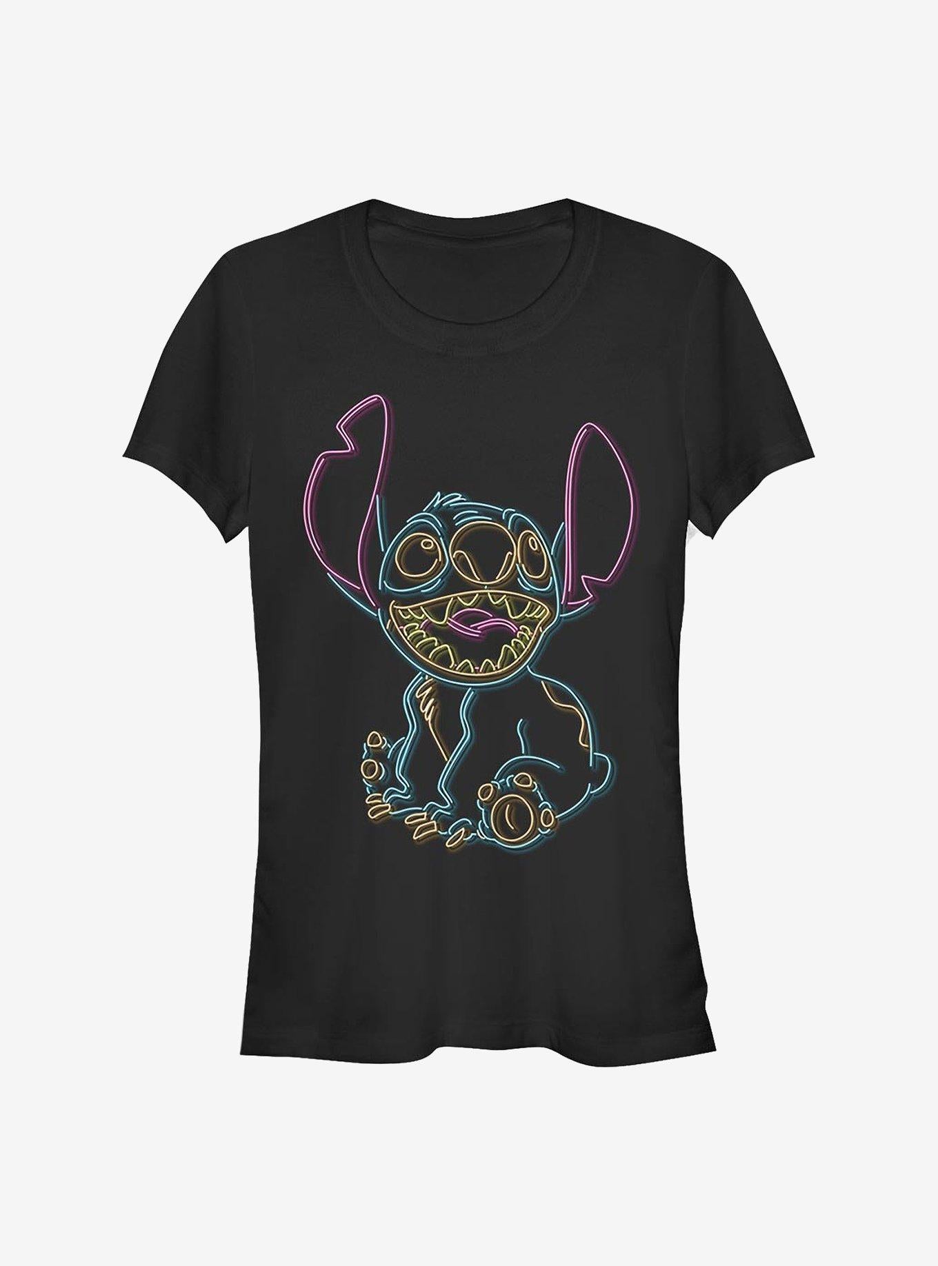 Disney Lilo Stitch Neon Stitch Girls T-Shirt T-Shirt | Trending Streetwear Style | Perfect For Daily Wear