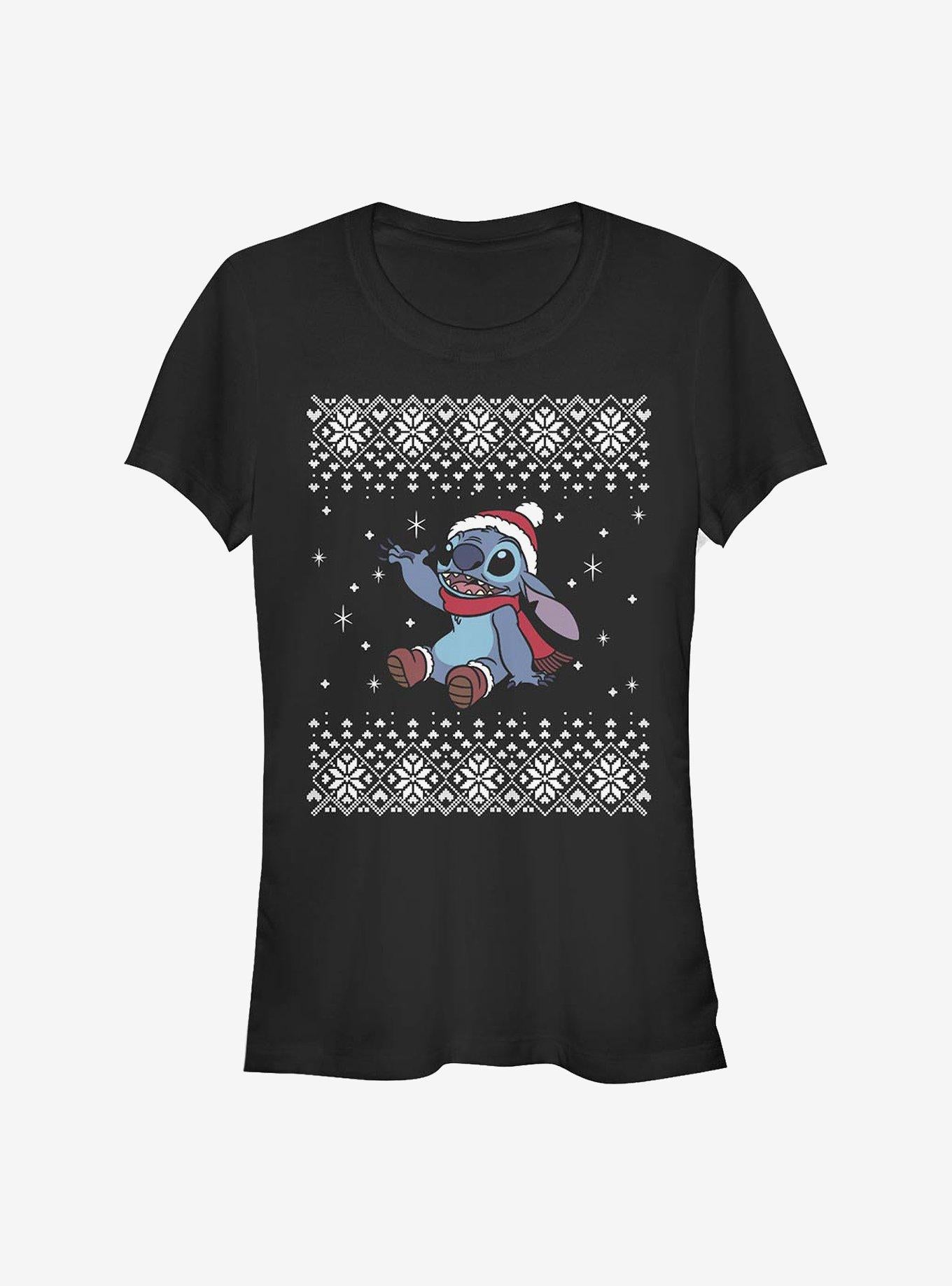 Disney Lilo Stitch Christmas Front Girls T-Shirt T-Shirt | Bold Graphic Edition | Great Gift Idea
