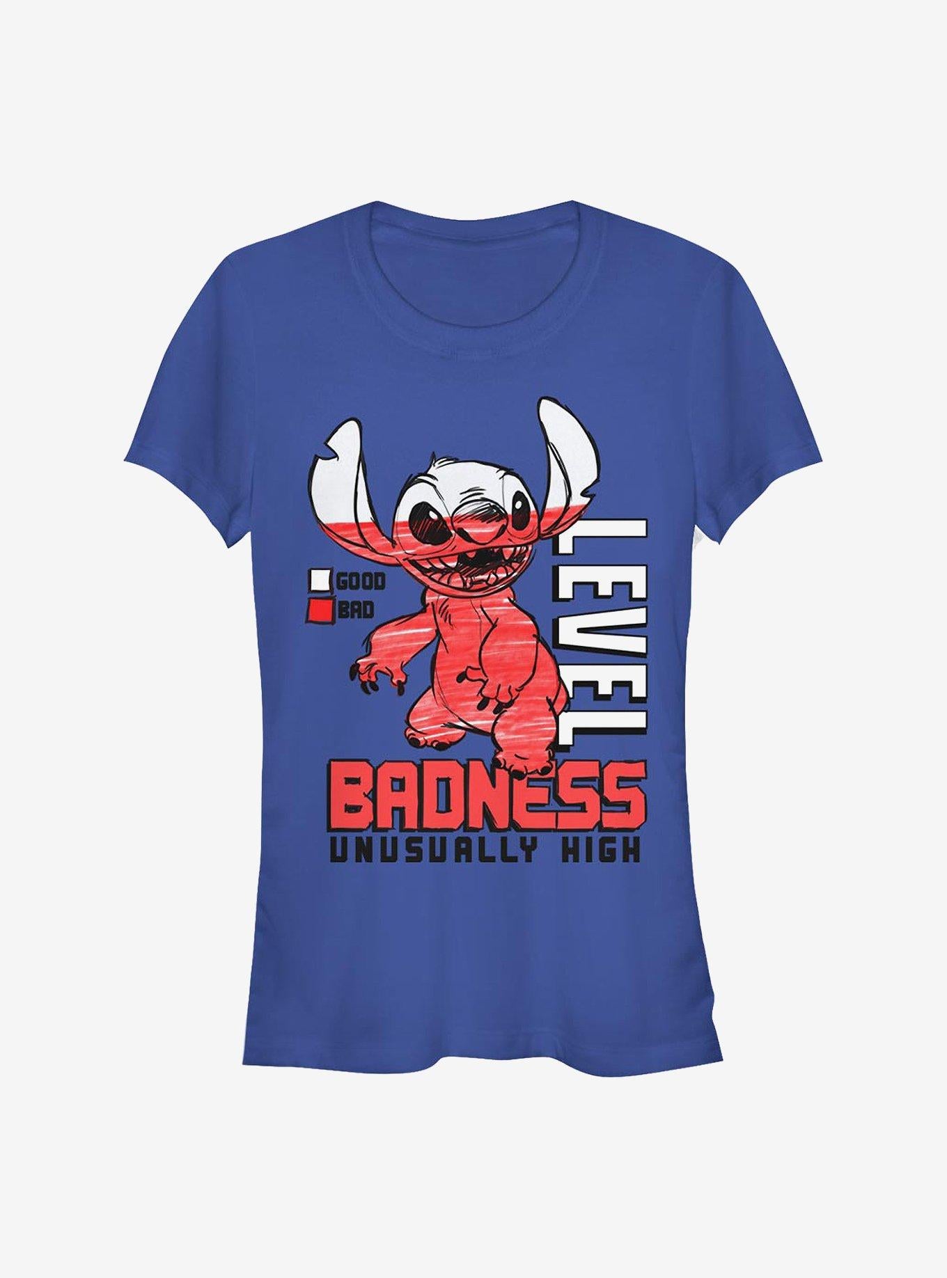 Disney Lilo Stitch Badness Level Girls T-Shirt T-Shirt | Fan Favorite Style | Great Gift Idea